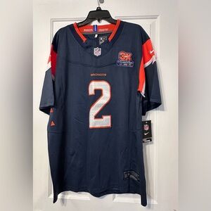 Nike Men's Dark Blue and Orange Broncos Jersey #2 Surtain II